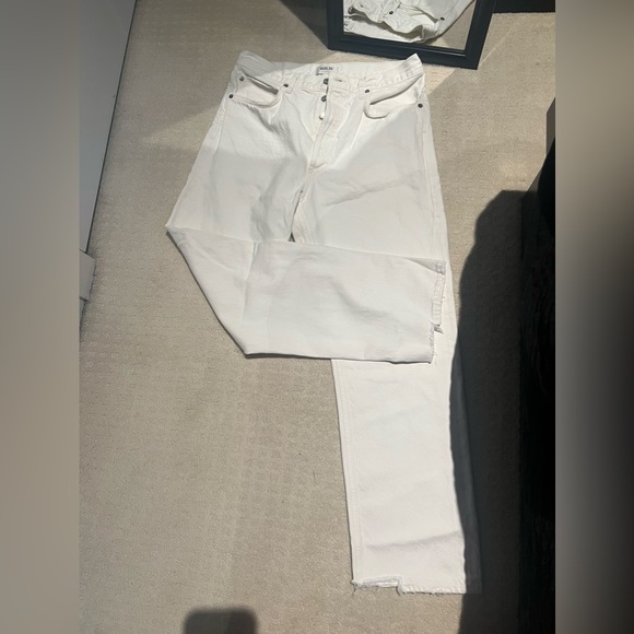 white wide leg agolde jeans - Picture 1 of 3